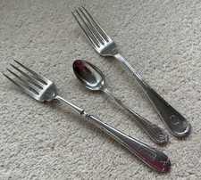 LMS Hotels Railway Cutlery 3pcs Mappin & Webb Elkington Forks Vintage Teaspoon 