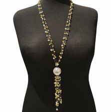 Long Lime Crystal Faux Pearl