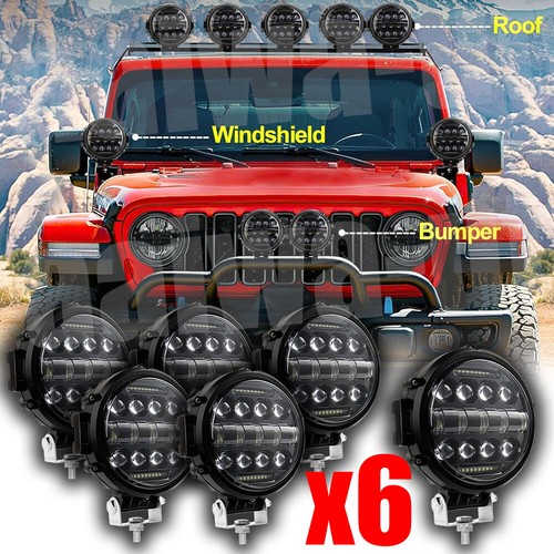 6pcs 7inch round led work - round,