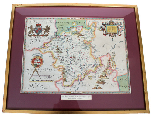 Framed saxton map - framed, of