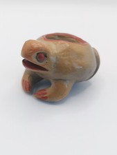 Vintage Handcrafted Pottery Frog / Toad Effigy Candlestick Holder, Clay Figure**