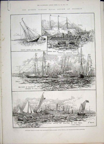 Old antique print spithead - old,