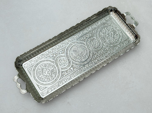 Rectangle tray silver colour - rectangle,