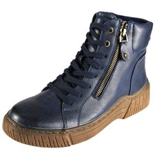 Ankle Boots Shoes Ladies Comfy Lace Up Faux Suede Fur Lined Trainers Womens Size