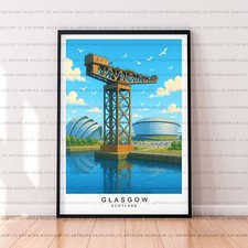 Glasgow Scotland Unframed Poster Illustration Art Print Glasgow Print