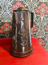 Large Art Nouveau Lidded Copper Jug by Joseph Sankey & Sons 1904. JS&S.B mark
