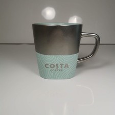 Costa Coffee Mint Swirl Mug Cup Pale Blue Metallic Finish Limited Edition 400ml