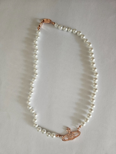 Saturn baroque pearl choker - pearl,