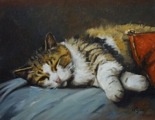 Sleeping tabby cat - original