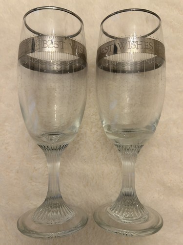Champagne flutes with silver - flutes,