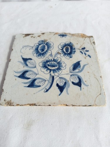 Antique delft tile floral - delft,