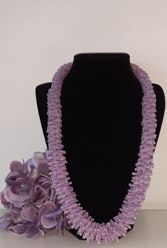 Lilac beaded statement - lilac,