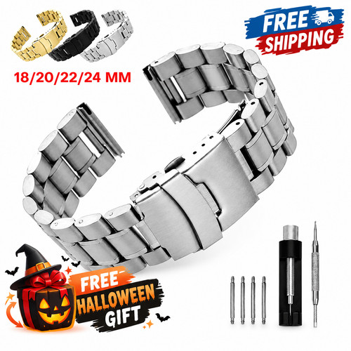 Solid stainless steel watch - stainless,