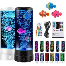 LED Bubble Lamp Mood Night Light Colour Changing Aquarium Tank Table Lamp Remote