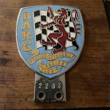 BARC British Automobile Racing Club Motoring Emblem Original Enamel Chrome Badge