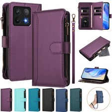 Leather Wallet Case Zip Card Flip Cover for OnePlus 12/11/9/8/7T/7 Pro/8T/Nord