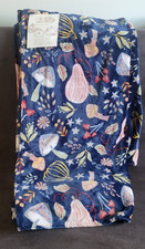 SHABBY CHIC Navy Throw Pumpkin Floral Autumnal Oversized Decorative Soft Throw