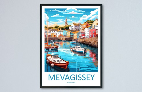 Mevagissey travel print - mevagissey, wall