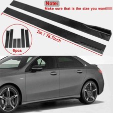 Glossy Black Side Skirt Extension Rocker Splitter For Benz A-Class AMG 200MM 79'