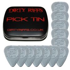12 Dunlop Herco Flex 75 Silver Heavy Guitar Picks Plectrums In A Handy Pick Tin