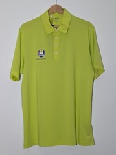 Adidas ClimaLite Okehampton Ryder Cup 2015  Golf Polo Shirt Size L/G Lime Green