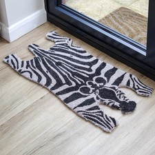 Zebra Shape Coir Doormat Black