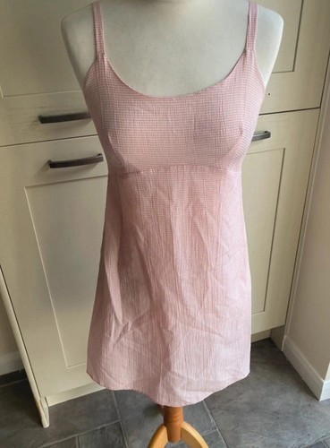 Ladies pink gingham sun - , dress