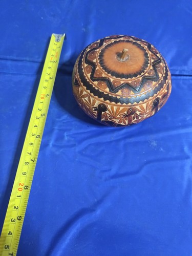Stunning vintage carved - , gourd