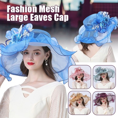 Organza hat church - dress, wide
