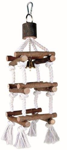 Wooden tower with - wooden, budgie