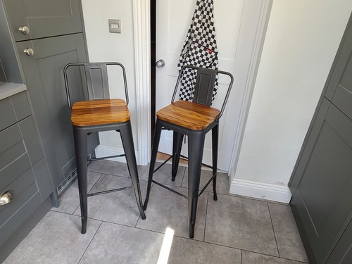 Wooden top tolix bar - wooden,