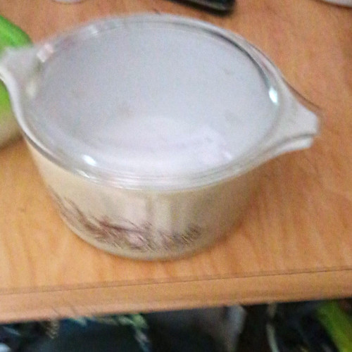 Clear round glass casserole - glass,