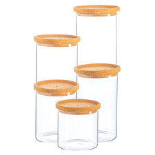 Glass storage jar with cork - with,