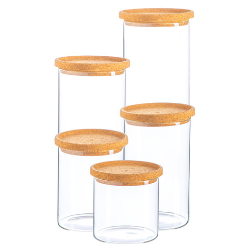 Glass storage jar - jar, cork