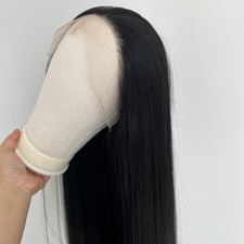 Long Straight Off black Heat Resistant Synthetic Hair HD Lace Front Wig
