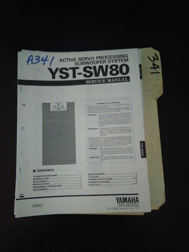 Yamaha yst sw80 service manual - service,