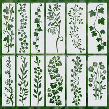 12pcs Leaf Vine Stencils Leaves & Flower Stencil Reusable Floral Templates