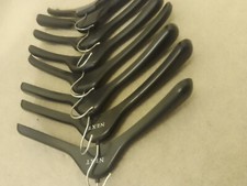 8 Large Black Thick Sturdy Robust Plastic Coat Hangers . Came with items