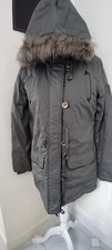 Brave Soul Women’s Khaki Parka Coat fur hood winter jacket top Size 12 New tags
