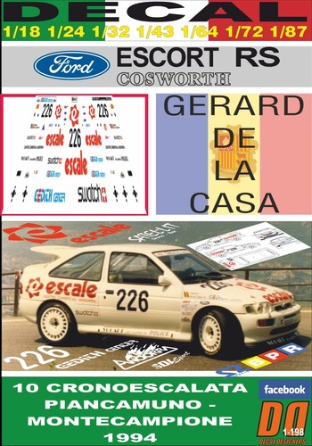Decal ford escort cosworth - decal, rs