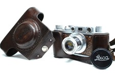 Rare!! Lizard [MINT  w/Case] Copy Leica IIIa 35mm camera Elmar 50mm f/3.5 JAPAN