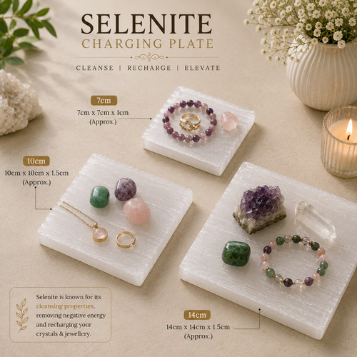 Selenite square charging plate - square,