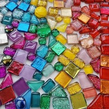 Mixed Color Irregular Glass Mosaic Tiles Tessera for DIY Handmade Art Craft