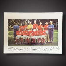1966 England World Cup Winning Team Large Photo Signed By 9 Winners Superb A2