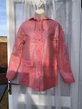 TRANSPARENT PINK LACE EFFECT MAC / MACK / RAIN COAT SZ 8 / FESTIVAL TOPSHOP
