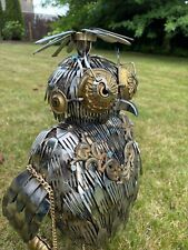 Lady Owl Scrap Metal Sculpture