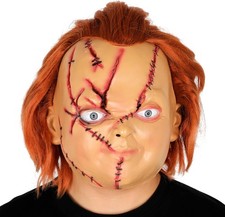 Halloween Chucky Mask Adult Kids Creepy Scary Full Head Mask... 