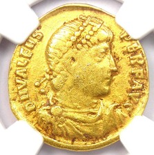 Valens AV Solidus Gold Roman Coin 364-378 AD - Certified NGC VF - Rare Coin!