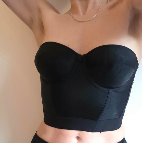 Vtg low back black longline - low,
