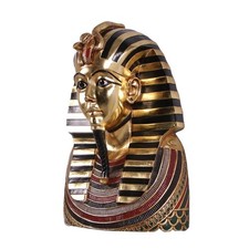 69cm Egyptian Pharaoh King Tutankhamun Bust Gold Funerary Mask with Broad Collar
